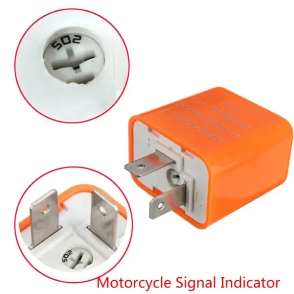 12V LED Flasher Relay For Motorcycle 2 Pin Adjustable Frequency of Turn Signals Blinker Indicator - Image 3