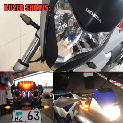 4pcs/set Universal Motorcycle Turn Signal Lights Long Short Turn Signal Indicator Lights Blinkers Flashers Amber Color Accessories