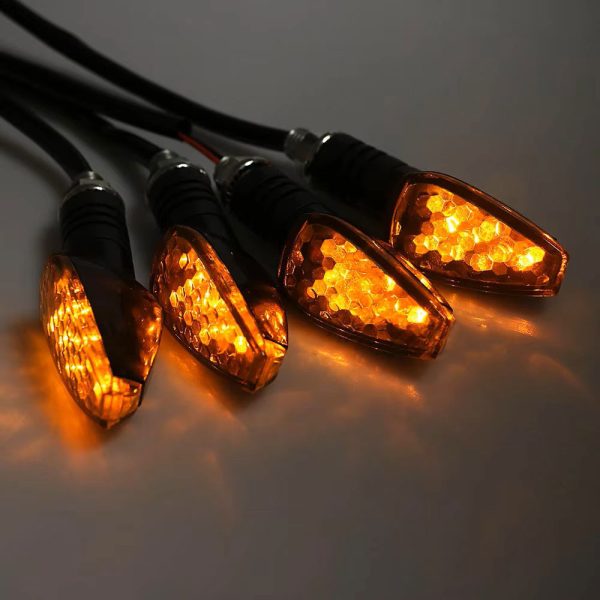 4pcs/set Universal Motorcycle Turn Signal Lights Long Short Turn Signal Indicator Lights Blinkers Flashers Amber Color Accessories - Image 3