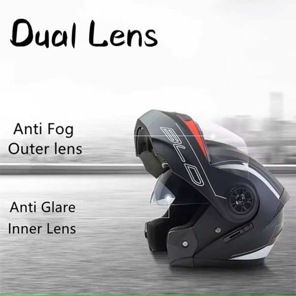 Personalised Motorcycle Full Face Helmet Fashion Dual Lens Helmets Motocross Racing Modular Flip Up Casco Moto - Image 4