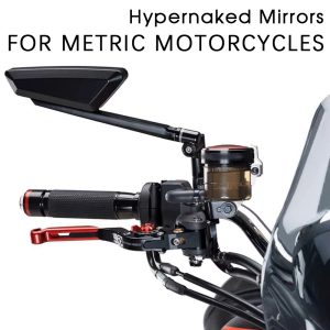 Hypernaked Mirrors for Metric Motorcycles Adjustable Mirror Kits Side Rearview Blue Anti-glare Universal Accessories