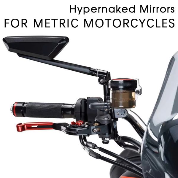 Hypernaked Mirrors for Metric Motorcycles Adjustable Mirror Kits Side Rearview Blue Anti-glare Universal Accessories