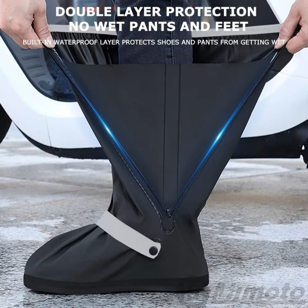 Waterproof Anti-Slip Men's Rainproof Shoe Cover Women Thick Wear-Resistant High-Top Rain Boots - Image 3