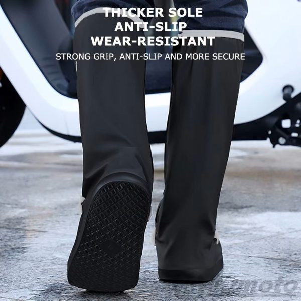 Waterproof Anti-Slip Men's Rainproof Shoe Cover Women Thick Wear-Resistant High-Top Rain Boots - Image 4