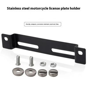 Universal Motorcycle License Plate Holder Frame Stainless Steel Rear Number Plate Bracket for Dirt Bike ATV Scooter Modification