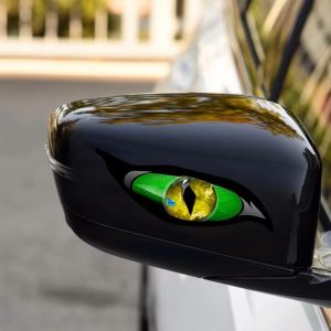 2PCS Motorcycle Cat Eyes Sticker 3D Stereo Reflective Creative Rearview Mirror Decal For Motorbike Car Auto Decoration