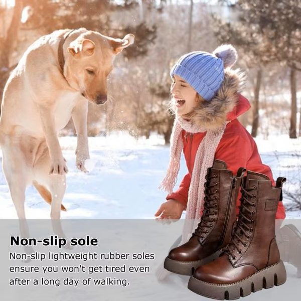Women's Motorcycle Boot with Side Zips Soft Motorcycle Boot Birthday Christmas Gift For Girlfriend Mother Wife - Image 3